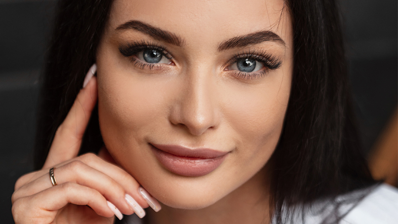 A woman with beautiful eyes. Eyelid lift concept.