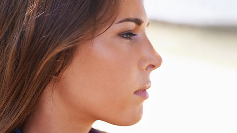 A woman with a beautiful nose.