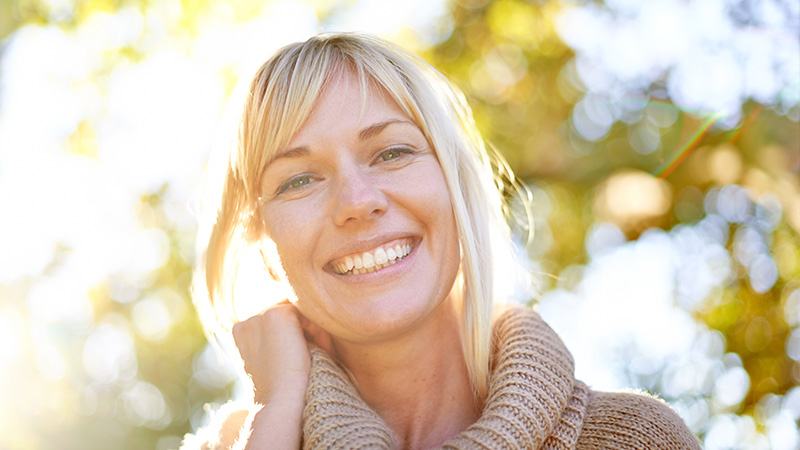 A woman with beautiful skin. Radiofrequency Microneedling concept.